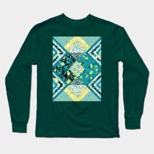 Floral Geometric Artwork Long Sleeve T-Shirt